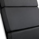 Plata Import - Chaise de bureau Plata Import - Paco en cuir PU à dossier haut en mousse avec cadre en métal, Noir-Bras fixes