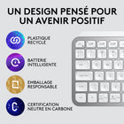 Logitech - MX Keys Mini Minimaliste Clavier Sans Fil Illuminé - USB-C - Gris Pale-Taille Mini, Forte Puissance : Une disposition conçue pour une précision sans effort, une forme minimaliste pour un clavier ergonomique portable et peut voyager partout où vous travaillez