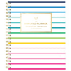 AT-A-GLANCE - Agenda scolaire hebdomadaire/mensuel Happy Stripe Emily Ley 2024-2025 - 8 3/8 po x 11 po -multicolore - bilingue-Couverture en poly durable avec design des bandes joyeuses.