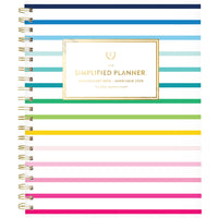 AT-A-GLANCE - Agenda scolaire hebdomadaire/mensuel Happy Stripe Emily Ley 2024-2025 - 8 3/8 po x 11 po -multicolore - bilingue-Couverture en poly durable avec design des bandes joyeuses.