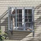 PawHut - Catio boîte de fenêtre extérieure pour 2-3 grands chats - gris - 63,8 po L x 19,7 po l x 60,6 po H-Le filet de sécurité protège les chats des véhicules et des prédateurs à l’extérieur 