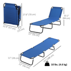Outsunny - Chaise longue pliante - chaise de bronzage 5 positions - bleu-Sièges en maille incurvée et respirante qui restent frais, sèchent rapidement et se nettoient facilement