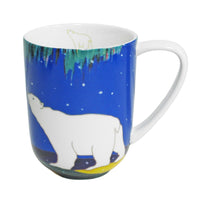 Oscardo - Tasse porcelaine « Sky Watchers » de Dawn Oman - 485 ml-Design d’art autochtone - Observateurs du ciel par Dawn Oman, artiste dénée de Yellowknife, œuvre des Premières Nations célébrant le patrimoine culturel et les traditions