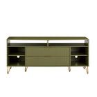 Manhattan Comfort - Meuble TV moderne DUMBO 62,99 po - Vert olive-Meuble TV de style milieu du siècle pour salon
