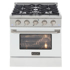 Kucht - 30 po Série KDF Cuisinière Pro Style au gaz propane - Acier inoxydable/Blanc-Four à convection extra-large de 4,2 pi³ avec configuration à 5 grilles et grande fenêtre de four pour une visibilité accrue et une cuisson polyvalente