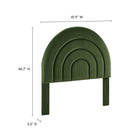 Modway - Solana Arqué Performance Velvet Tête de lit jumelée, Vert mousse-6