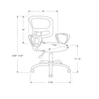 Monarch Specialties - 7262 Chaise De Bureau Multi-Position- Meche Gris -Assemblage requis: des instructions illustrées et tout le matériel sont fournis pour plus de commodité (des outils supplémentaires peuvent être nécessaires)