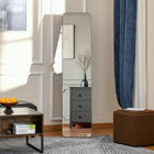 HOMCOM - Miroir rectangulaire pleine longueur - 16,9 po l x 61,4 po H - noir-Couleur : Noir 