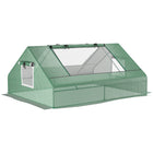 Outsunny - Serre de jardin mini 71 po L x 55 po l x 32 po H avec 2 grandes fenêtres et piquets de sol-Construit avec un cadre en métal de haute qualité revêtu de poudre pour une durabilité et une stabilité accrues  
