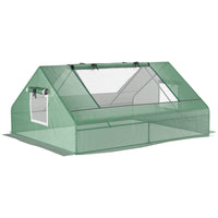 Outsunny - Serre de jardin mini 71 po L x 55 po l x 32 po H avec 2 grandes fenêtres et piquets de sol-Construit avec un cadre en métal de haute qualité revêtu de poudre pour une durabilité et une stabilité accrues  
