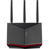 ASUS - Routeur extensible double bande WiFi 7 Smart AiMesh BE6800 - Noir-Le RT-BE86U comprend un port WAN/LAN 10G, prêt pour le divertissement de nouvelle génération ou les home studios. Il déverrouille également une liaison Ethernet ultra-haute vitesse de 10 Gbit/s pour un réseau filaire robuste.