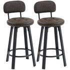 HOMCOM - Tabourets de bar pivotants hauteur comptoir - brun - paquet de 2-Siège rembourré et dossier profilé pour un confort durable 
