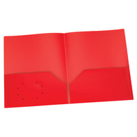 Oxford - Portefeuille Poly à deux pochettes, rouge, paquet de 25-Coloré, flexible et durable pour de multiples utilisations