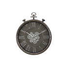 Monarch Specialties - Horloge - 24 po Rond - Mécanisme D'Engrenage - Horloge Murale - Gris - Transitionnel-Horloge murale ronde de 24 pouces de style montre à gousset, sophistiquée et vintage, avec un mécanisme à engrenage mobile en finition gris rustique convenant aux décors de style transitionnel