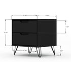 Manhattan Comfort - Rockefeller Table de Nuit Moderne du Milieu du Siècle à 2 Tiroirs 51 cm - Noir - Lot de 2-Comprend 2 tiroirs spacieux avec un mécanisme de glissement simple de 0,75