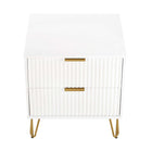Manhattan Comfort - Dumbo table de chevet moderne à 2 tiroirs et commode à 3 tiroirs - blanc - ensemble de 2-10