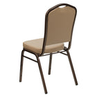 Flash Furniture – Chaise de banquet empilable Hercules à dossier en couronne, tissu beige avec cadre à veine cuivre-Conception à dossier couronne