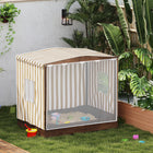 Qaba - Bac à sable d'extérieur pour enfants avec auvent intégral - 56" x 40"-Les bancs pour quatre enfants comprennent un espace de rangement sous le siège pour les jouets  
