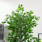 HOMCOM - Arbre artificiel ficus 4,5 pi avec feuilles réalistes pour intérieur - vert-Couleur : Vert 