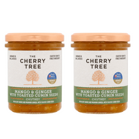 The Cherry Tree - Chutney à la mangue et au gingembre avec graines de cumin grillées, 210 g, paquet de 2-Chutney sucré et aromatique préparé avec 50 % de mangue.