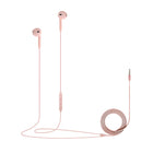 Basic Tech Écouteurs filaires avec contrôle du volume et microphone intégré - Rose-Confortable