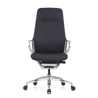 Nexten Pro - Chaise de bureau - Dossier haut - Noire-Chaise de bureau en cuir véritable haut de gamme