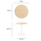 Modway - Lippa Rond de 28 po Bois Table à manger, Blanc Naturel-Placage en grain de bois et plateau de table en MDF