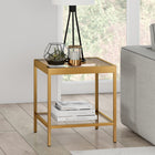 Hudson&Canal - Table d'appoint carrée Alexis de 50 cm de largeur par - Laiton-Caractéristiques assemblage facile