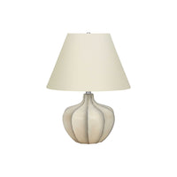 Monarch Specialties - Luminaire - 21 po H Lampe De Table - Résine Crème - Abat-Jour Ivoire / Crème - Transitionnel-Éclairez n'importe quelle pièce avec cette lampe de table en résine crème, élégante et polyvalente, de 21 pouces de haut, dotée d'une base en forme de gourde, surmontée d'un abat-jour empire en lin ivoire classique et d'un embout rond en métal argenté