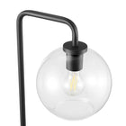 Modway - Silo Globe de verre Verre et métal Lampe sur pied, Noir-Dimmable (interrupteur non inclus)