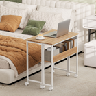 HOMCOM - bureau pliant roulant 31,5 po avec roulettes et sac de rangement - naturel-Six roulettes pivotantes à 360° améliorent la mobilité, dont quatre avec freins pour maintenir le bureau en place