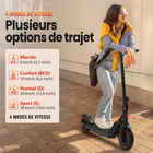 Gyrocopters - Trottinette électrique Flash 6.0 pour adultes et adolescents - Vitesse 30 km/h - Autonomie 30 km - 350 W - Noir-Sa batterie lithium-ion haute capacité de 7 500 mAh (36 V) offre une autonomie solide allant jusqu'à 30 km, ce qui en fait un partenaire fiable pour vos déplacements quotidiens