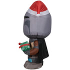 GEMMY - Mandalorien gonflable de Noël avec bonnet de Père Noël et cadeau - 107 cm-Se gonfle automatiquement en quelques secondes