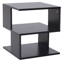 HOMCOM - Table d’appoint avec rangement - noir-Design simple et élégant, fonctionnel et adapté à toutes les pièces 