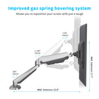 ShoppingAll - Support de moniteur à ressort à gaz simple avec bras pivotant - argent-Comprend un port USB 3.0 ultra-rapide et un port audio pour un accès rapide aux clés USB et pour recharger vos appareils.