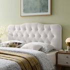 Modway - Annabel Touffe de diamant Performance Velvet Tête de lit complète, Blanc-Tissu résistant aux taches durable