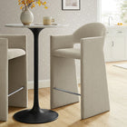 Modway - Talia 41 pouces Tissu rembourré Tabouret de bar - Lin-Cadre en bois courbé