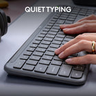 Logitech - Signature Slim K950 clavier sans fil - Graphite-Raccourcis au travail et à la maison: ce clavier d'ordinateur dispose de fonctions prêtes à l'emploi en un seul geste pour le travail et la maison: écoutez de la musique, activez/désactivez le son, utilisez l'outil de capture, contrôlez le volume et bien plus encore