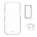 AXS - Ensemble de départ - Ultra Clear, protecteur d'écran et chargeur 30W pour iPhone 17 Pro-Étui résistant aux chutes avec des poches d’air absorbant les chocs