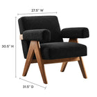 Modway - Lyra Tissu Boucle Fauteuil - Noir-Coussins non amovibles