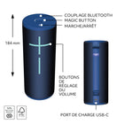 Ultimate Ears - BOOM 4 enceinte Bluetooth portable et étanche, Bleu-Sans fil à toute épreuve: avec une portée de 45 mètres, vous pouvez vous éloigner de votre enceinte sans fil BOOM 4 tout en continuant à écouter de la musique.