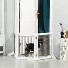 PawHut - Barrière pour animaux autoportante - pliable avec 2 pieds de support - blanc-Deux pieds de support pour la stabilité et l'équilibre 