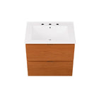 Modway - Scenic Support mural de 24" Vanette de salle de bain - Blanc cerise-Tiroirs à extension complète