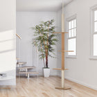 PawHut - Arbre à chat du sol au plafond 100 po avec 3 perchoirs - brun-Sa couleur neutre s'intégrera à tout décor intérieur 
