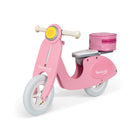 Janod - Scooter Mademoiselle Rose - Draisienne-Vélo d'équilibre en bois de style rétro idéal pour une utilisation en extérieur