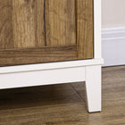 HOMCOM - Armoire de rangement style ferme 30,9 po L - chêne-Assemblage requis 