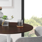 Modway - Lippa Rond de 28 po Bois Table à manger, Noyer cerisier blanc-Sièges 2