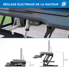Mount-It! - Convertisseur de bureau électrique avec plateau de 38 pouces, noir-La grande plateforme de 38 pouces de large offre suffisamment d'espace pour deux écrans ou un écran et un ordinateur portable