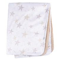 Gerber Childrenswear - Couverture peluche 2 épaisseurs - Céleste - Étoiles-Fabriqué dans un matériau ultra doux et généreusement dimensionné pour le confort de votre bébé, il est conçu pour le confort de votre bébé