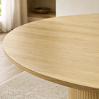 HOMCOM - Table à manger ronde 47 po avec base à pied cannelé pour 4-6 personnes - bois naturel-Le montage rapide rend l’installation sans tracas et permet de gagner du temps 